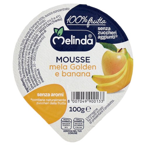 Melinda Mousse mela Golden e banana 100 g