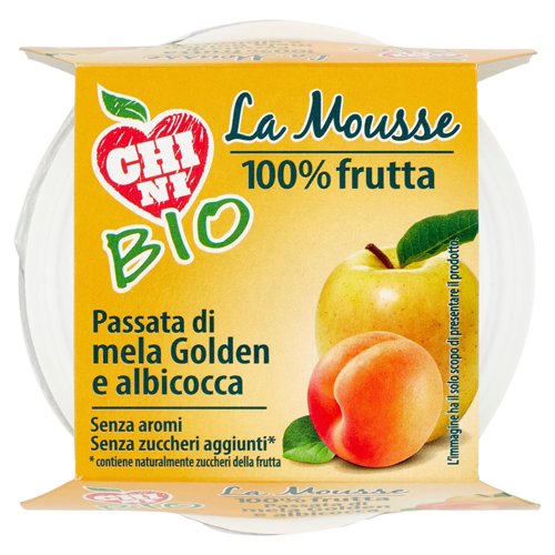 Chini Bio la Mousse 100% frutta Passata di mela Golden e albicocca 2 x 100 g