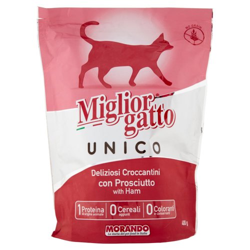 Migliorgatto Unico Deliziosi Croccantini con Prosciutto 400 g