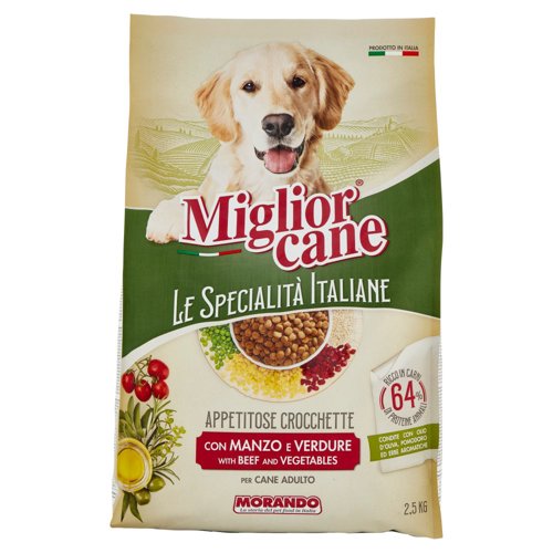 Migliorcane Le Specialità Italiane Appetitose Crocchette con Manzo e  Verdure per Cane Adulto 2,5 KG