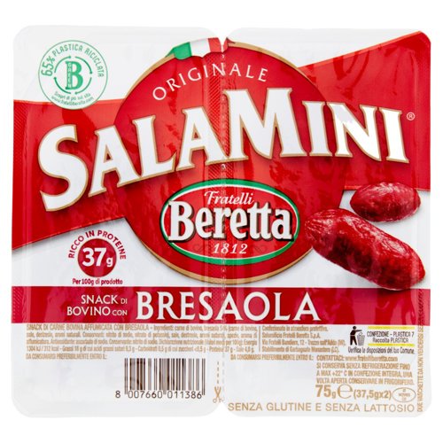 Fratelli Beretta SalaMini Snack di Bovino con Bresaola 2 x 37,5 g