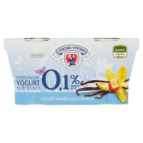 Sterzing Vipiteno 0,1% Grassi Yogurt Magro alla Vaniglia 2 x 125 g