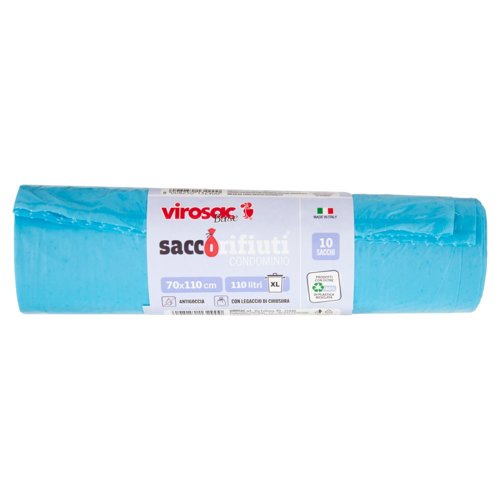 virosac Base sacco rifiuti Condominio 70x110 cm 110 litri XL 10 pz