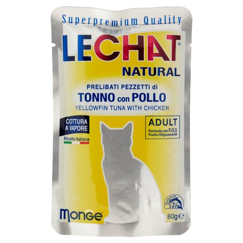 LeChat Natural Prelibati Pezzetti di Tonno con Pollo 80 g