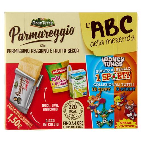 Parmareggio l'ABC della merenda con Parmigiano Reggiano e Frutta Secca