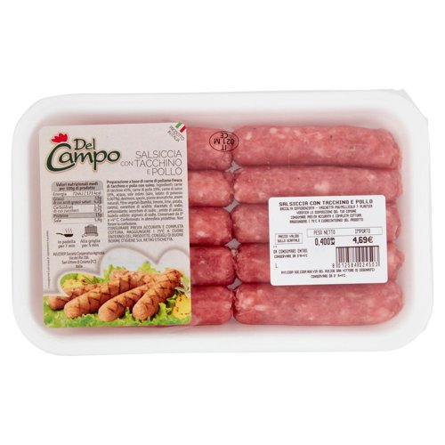 Del Campo Salsiccia con Tacchino e Pollo 0,400 kg