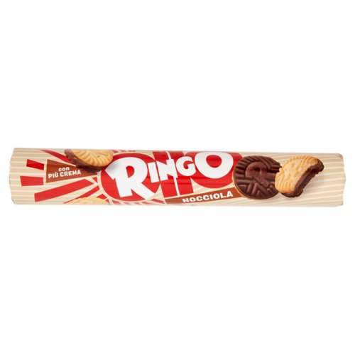 Ringo Nocciola Biscotti Farciti con Crema Nocciola e Cioccolato Snack merenda Tubo 165g