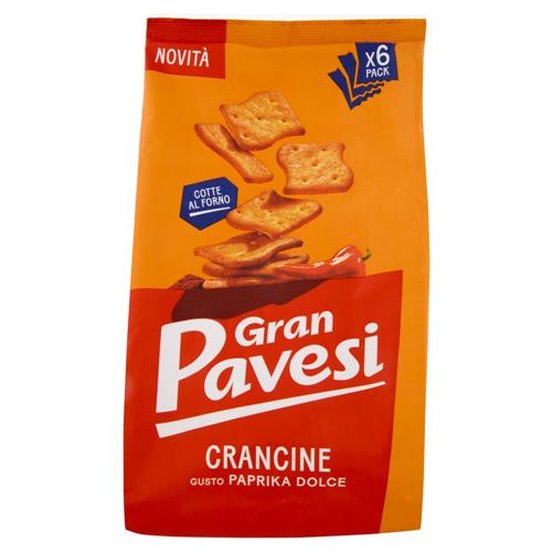 Gran Pavesi Crancine Gusto Paprika Dolce Snack Cotte al Forno 6 Pacchetti 180g