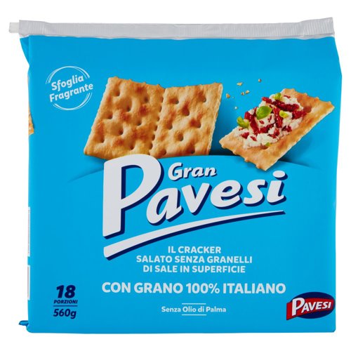 Gran Pavesi il Cracker Salato Senza Granelli di Sale in Superficie 560g