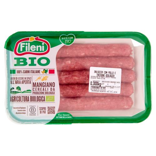 Fileni Bio Salsiccia con Pollo e Tacchino Biologica 0,300 kg