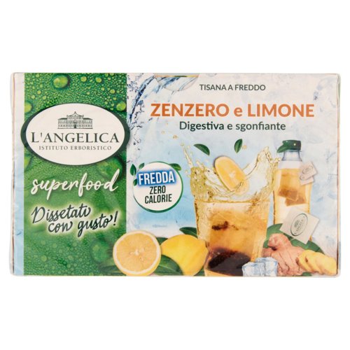 L'Angelica superfood Tisana a Freddo Zenzero e Limone 18 Filtri 31,5 g