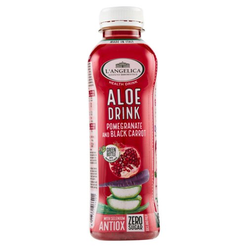 L'Angelica Health Drink Aloe Drink Melograno e Carota Nera Zero Zuccheri 500 ml
