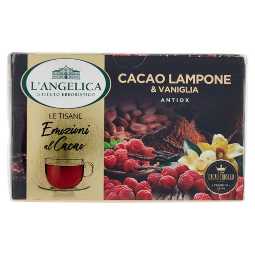L'Angelica Le Tisane Emozioni al Cacao Cacao Lampone & Vaniglia Antiox 15 Filtri 24,75 g