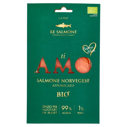 Re Salmone ti Amo Salmone Norvegese Affumicato Bio 75 g