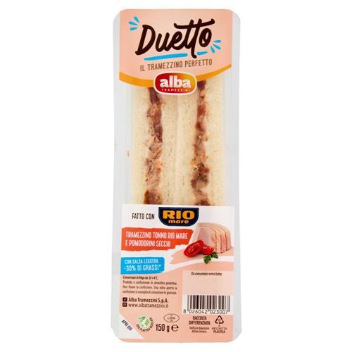 alba Tramezzini Duetto Tramezzino Tonno Rio Mare e Pomodorini Secchi 150 g