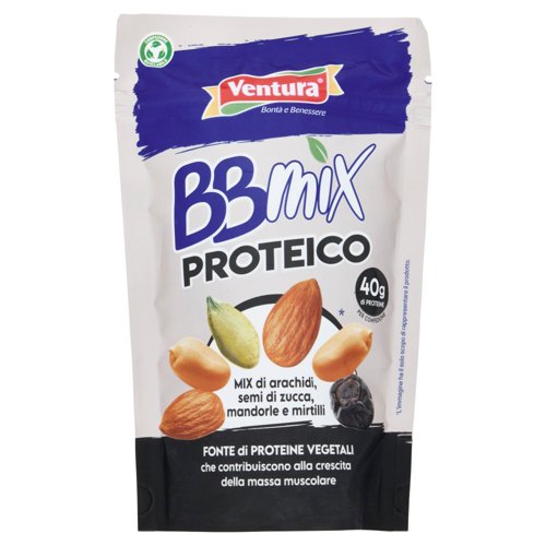 Ventura BBmix Proteico Mix di arachidi, semi di zucca, mandorle e mirtilli 150 g