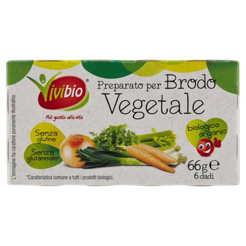 Vivibio Preparato per Brodo Vegetale 6 dadi 66 g