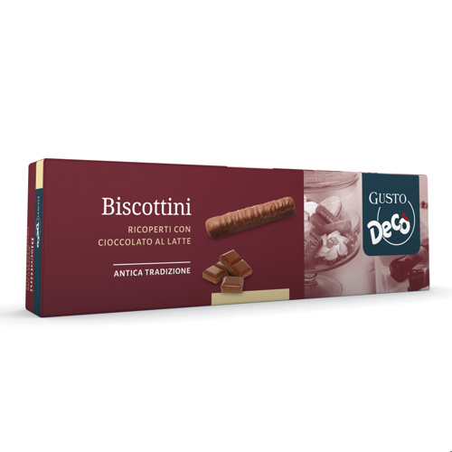 Gusto DECO’ – Biscottini ricoperti di cioccolato al latte 90g