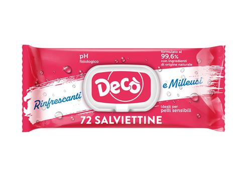 Decò 72 SALVIETTE RINFRESCANTI CON COPERCHIETTO