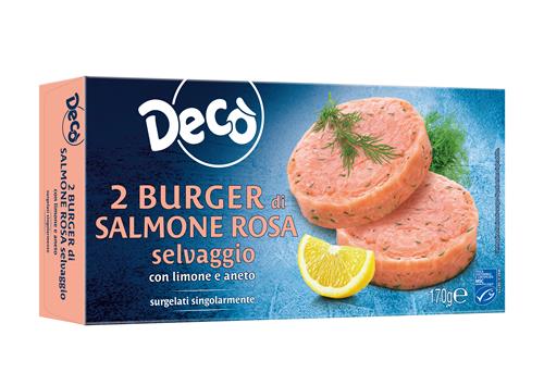 Decò BURGER DI SALMONE ROSA SELVAGGIO CON LIMONE E ANETO