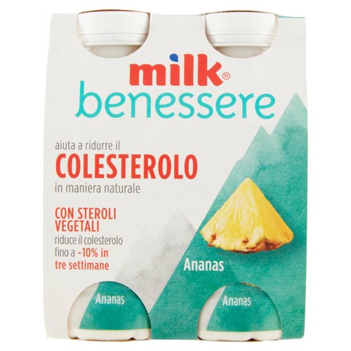 Milk benessere aiuta a ridurre il Colesterolo in maniera naturale Ananas 4 x 100 g