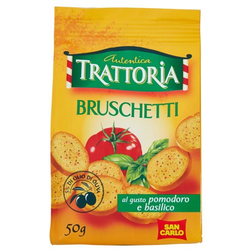 Autentica Trattoria Bruschetti al gusto pomodoro e basilico 50 g