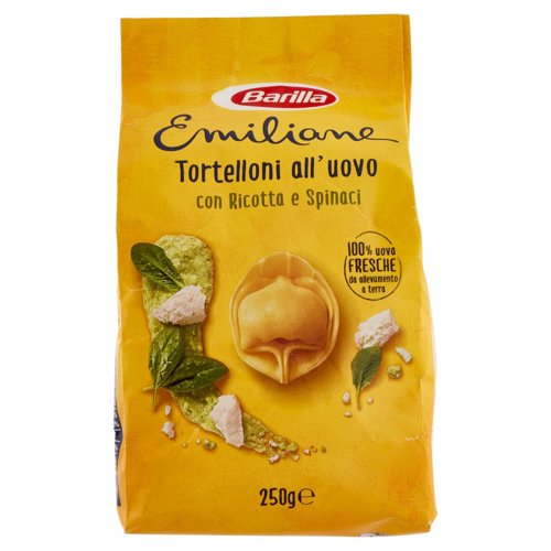 Barilla Emiliane Tortelloni Pasta all'Uovo ripiena con Ricotta e Spinaci 250 g