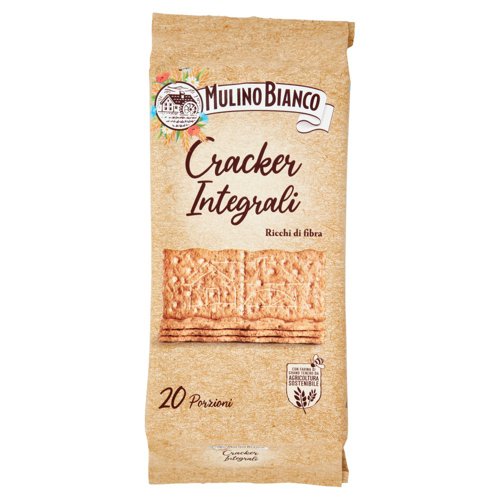 Mulino Bianco Cracker Integrali con Farina Sostenibile Ricchi di Fibre 500g