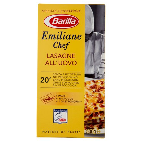 Barilla for Professionals Emiliane Pasta uovo Lasagne Catering Food Service 500 g
