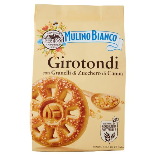 Mulino Bianco Girotondi Biscotti con Granelli di Zucchero di Canna 350g