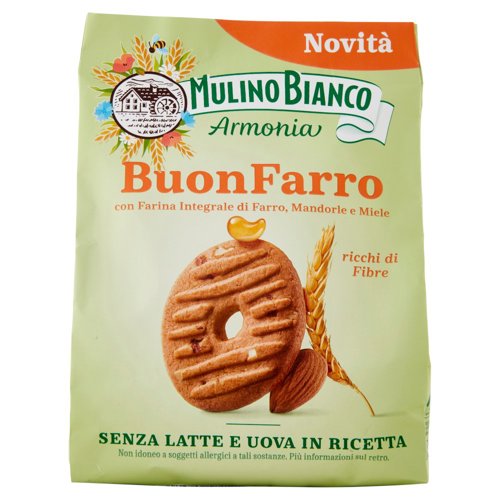 Mulino Bianco Armonia Buonfarro Biscotti Farro Mandorle Miele Senza Latte e Uova 270g