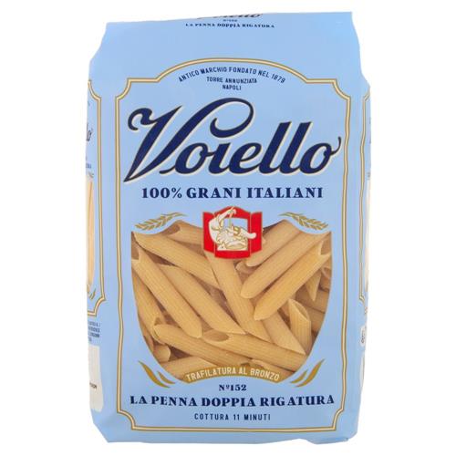 Voiello Pasta La Penna Doppia Rigatura N°152 grani 100% italiani Trafilata bronzo 500g