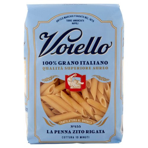 Voiello Pasta La Penna Zito Rigata N°155 grano Aureo 100% italiano Trafilata bronzo 500g 