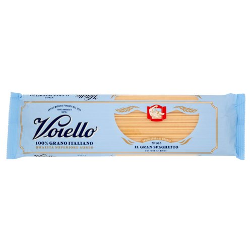 Voiello Pasta Il Gran Spaghetto N°105 grano Aureo 100% italiano Trafilata bronzo 500g