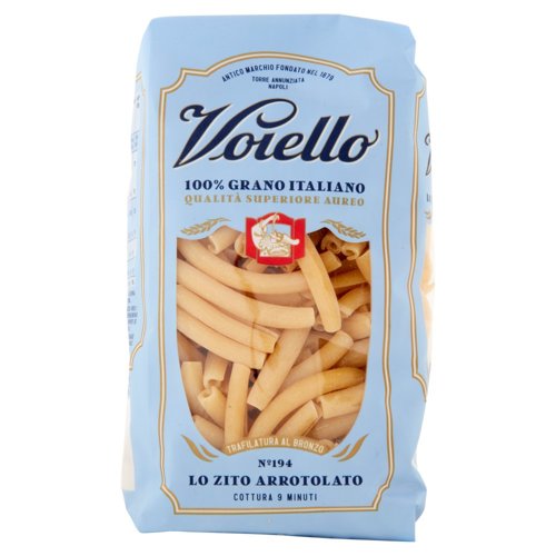 Voiello Pasta Lo Zito Arrotolato N°194 grano Aureo 100% italiano Trafilata bronzo 500 g 