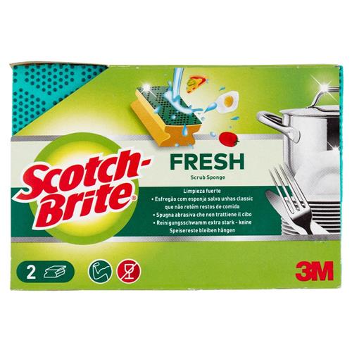 Scotch-Brite® Fresh, Spugna abrasiva salvadita, confezione da 2 pezzi