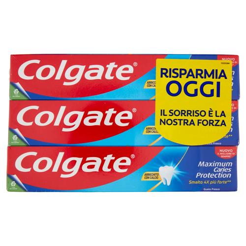 Colgate dentifricio Maximum Caries Protection, protezione carie 3x75 ml