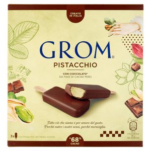 Grom Pistacchio con Cioccolato* da Fave di Cacao Perù 3 x 50 g