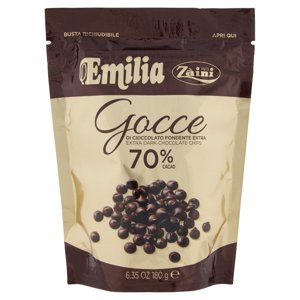 Zàini Emilia Gocce di Cioccolato Fondente Extra 70% Cacao 180 g