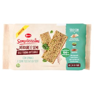 Doria Semplicissimi Crackers Spinaci e Semi di Teff Tostati - flowpack 280g