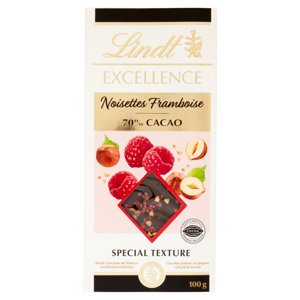 Lindt Excellence Tavoletta Cioccolato Fondente Lampone e Nocciole 100 g