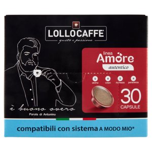 Lollo Caffè linea Amore autentico 30 Capsule compatibili con sistema A Modo Mio* 30 x 7,5 g