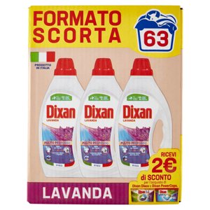 DIXAN Liquido Lavanda 3x21=63 Lavaggi 3 x 945 ml