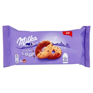 Milka Cookie Loop biscotti con gocce di cioccolato al latte Milka 100% Alpino 176g
