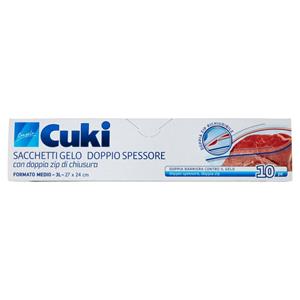 Cuki Congela Sacchetti Gelo Doppio Spessore Formato Medio - 3L- 27 x 24 cm 10 pz