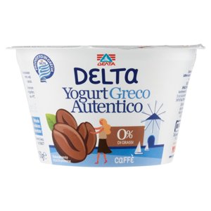 Delta Yogurt Greco Autentico 0% di Grassi Caffè 150 g