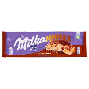 Milka Mmmax, maxi tavoletta di cioccolato al latte 100% alpino con arachidi e caramello - 276g