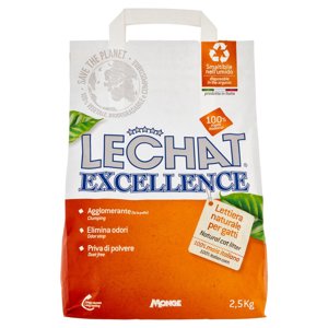 LeChat Excellence Lettiera naturale per gatti 100% mais italiano 2,5 Kg
