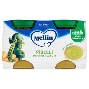 MELLIN Piselli, Zucchine e Carote omogeneizzato 2 x 130 g