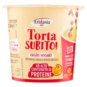 Eridania Torta Subito! Gusto Yogurt con Mirtilli Rossi e Semi di Girasole 60 g